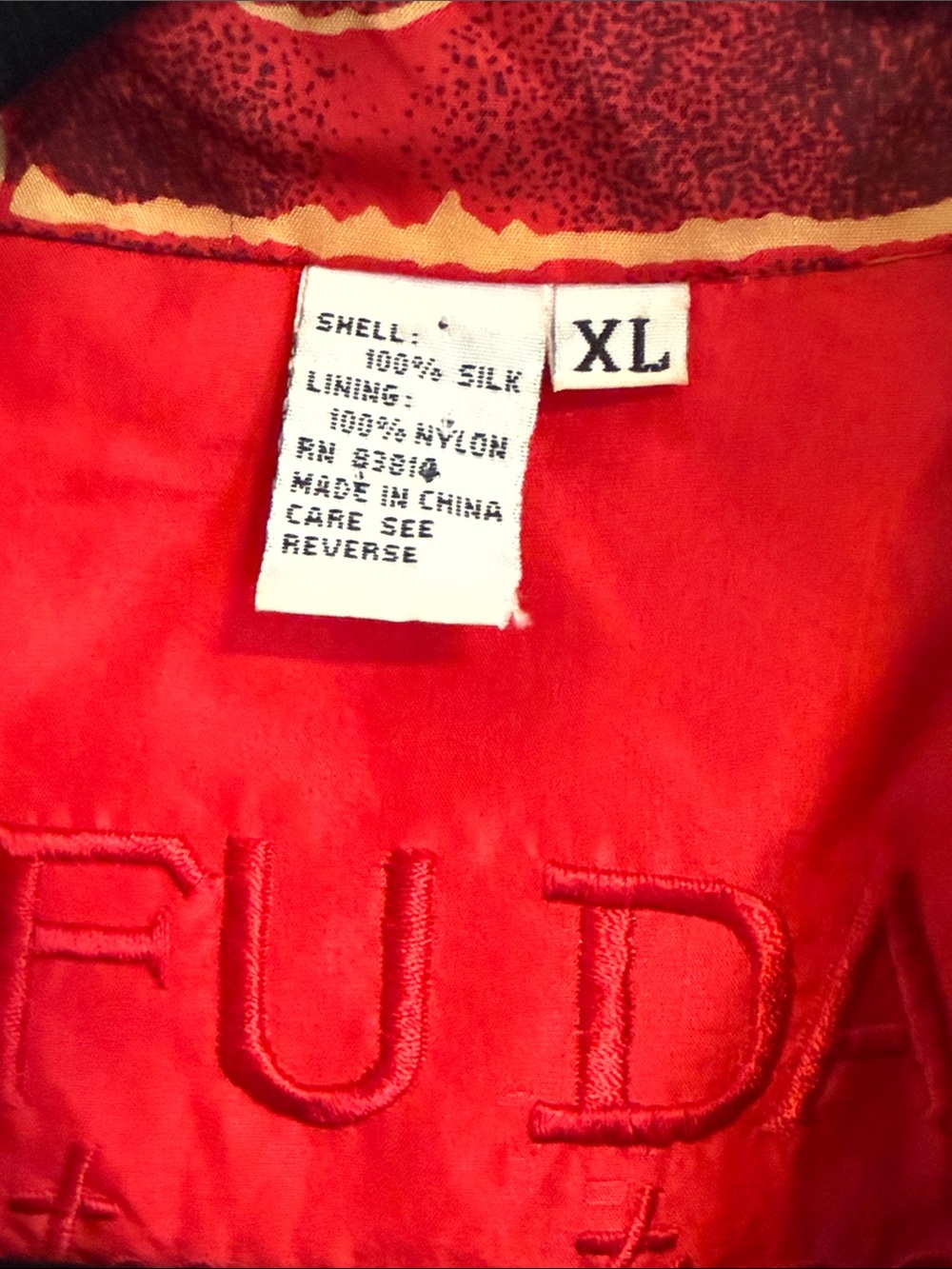 Fuda International Vintage Full Zip Bomber Jacket with Silk Outer Shell - Picture 3 of 8